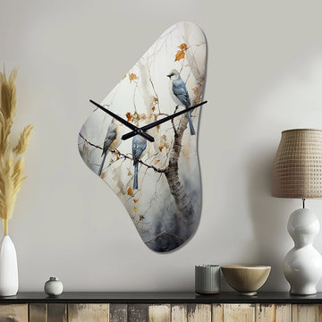 Bird Silent Watcher II - Asymmetric Metal Wall Clock